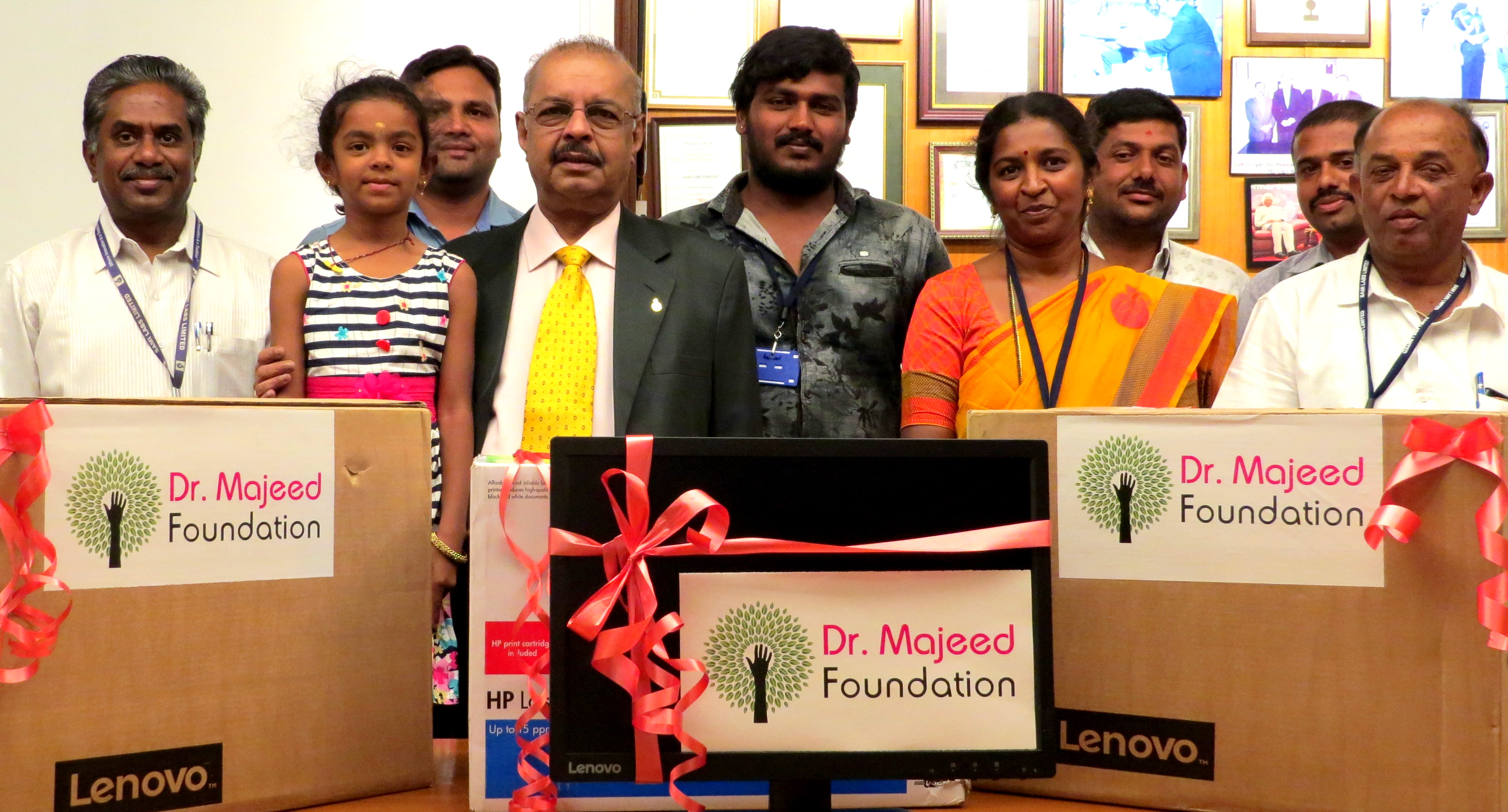 Dr. Majeed Foundation donates computers to assist educational needs of Government Higher Primary School, Bhavikere, Nelamangala Taluk, Bangalore Rural Dist