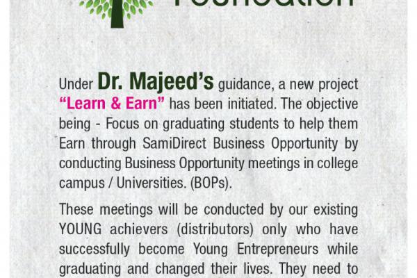 Learn and Earn - Dr. Majeed Foundation Seminar