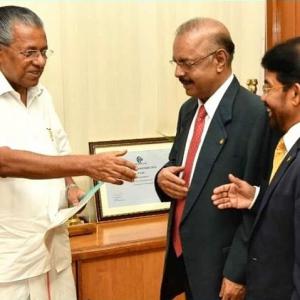 Dr. Majeed donates Rs. 5.5 crores to Kerala Chief Minister's Distress Relief Fund along with adopting one village devastated in the flood