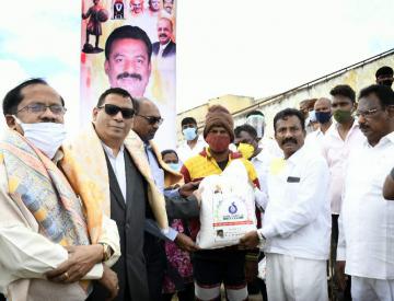 Dr. Majeed Foundation distributes rice bags to the needy communities in Magadi, Karnataka