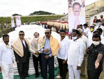 Dr. Majeed Foundation distributes rice bags to the needy communities in Magadi, Karnataka