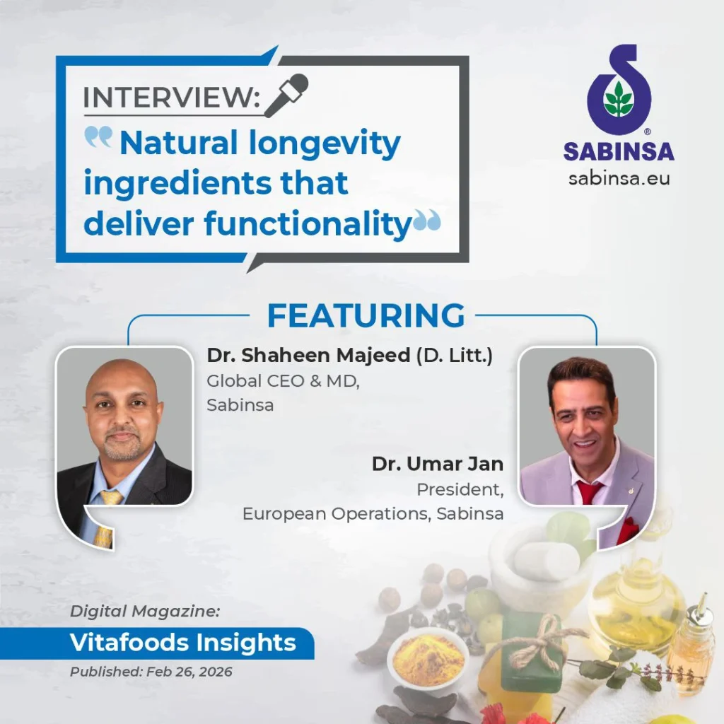 Sabinsa Leaders Featured in Exclusive Vitafoods Insights Interview